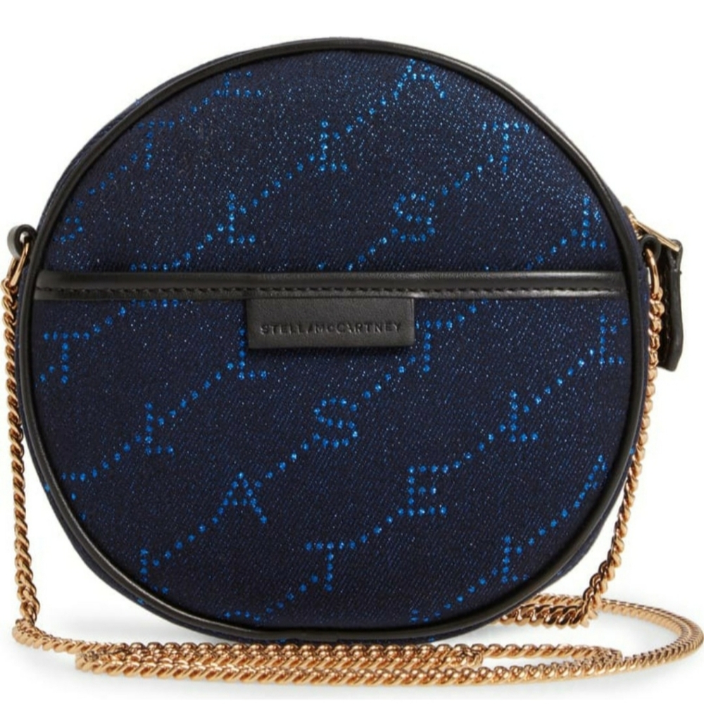 Stella McCartney metallic monogram round bag